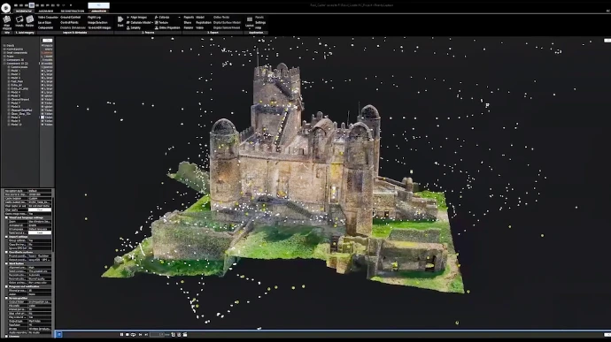 3d model being created from captured drone video